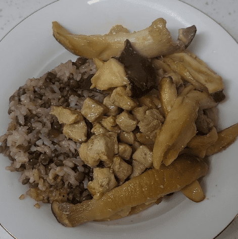 Savory King Oyster Mushroom & Pork Rice Bowl