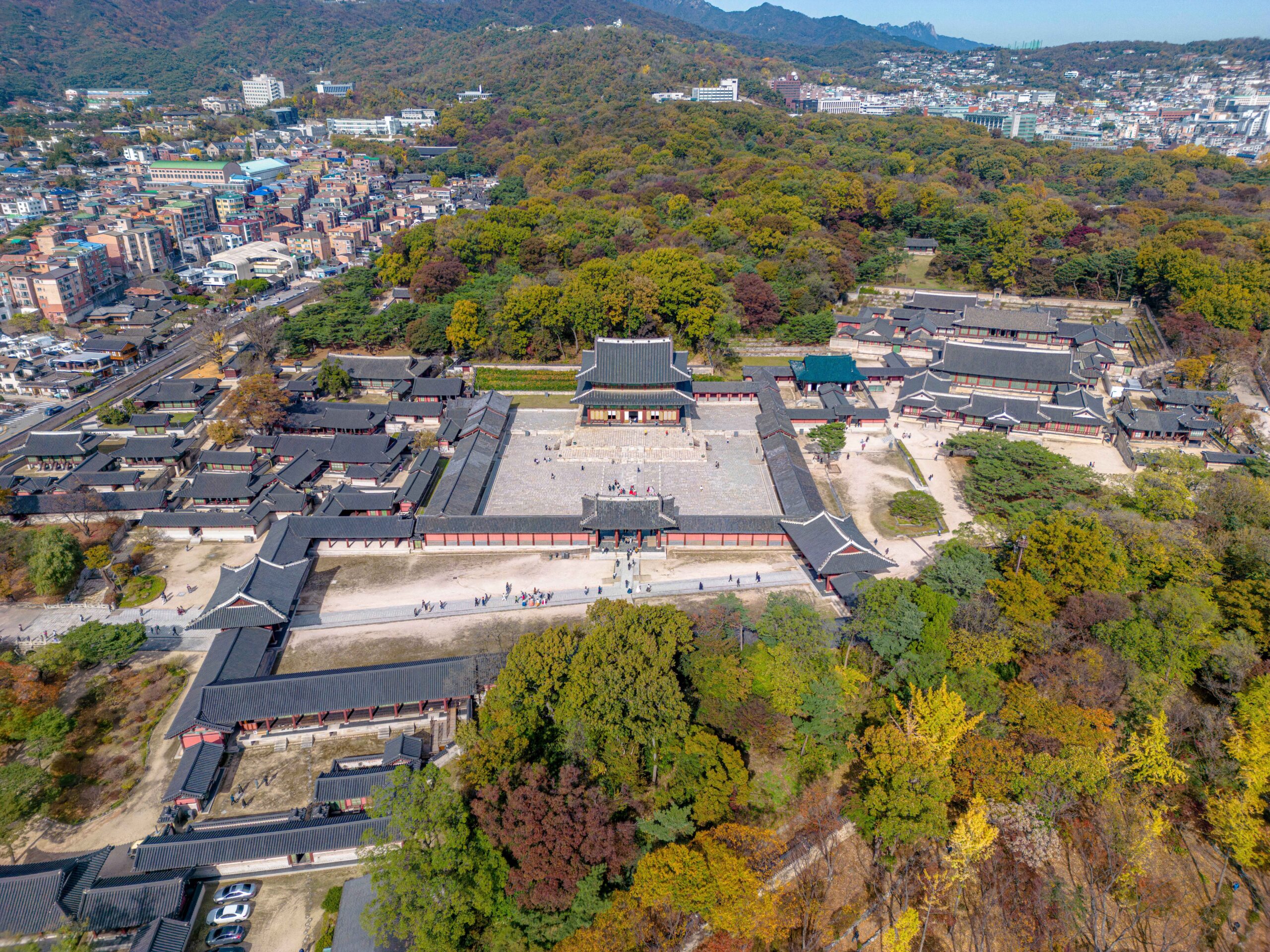A photo taken from the top of Changdeokgung Palace in Seoul 