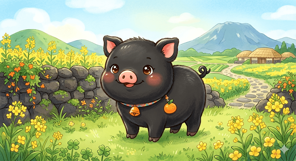 A picture of black pork in Jeju Island