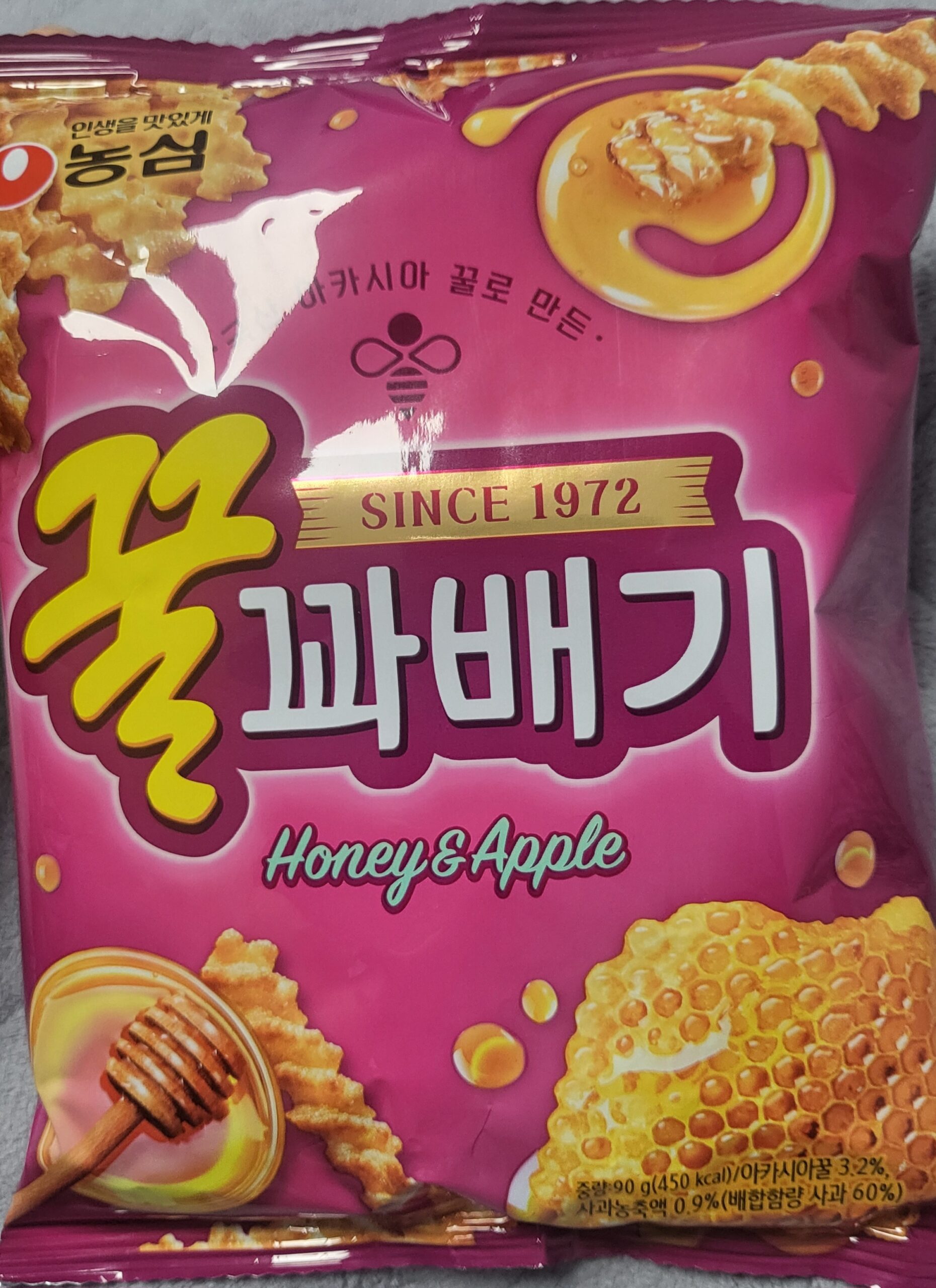 Korean snack Nongshin Honey Twisted Bread Snack Front Photo